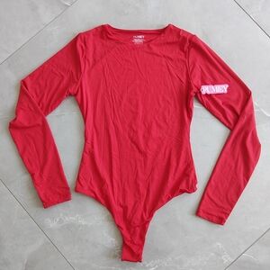 Pumiey Red Long-Sleeve Bodysuit